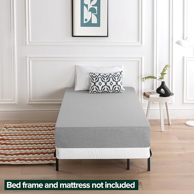 ZINUS 4 Inch Box Spring with Cover, No Assembly Mattress Foundation, Sturdy Metal Structure, Twin, White