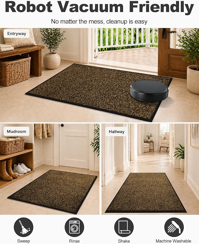 Super Absorbent Front Door Mat, Non-Slip Washable Indoor Doormats, Low Profile - Image 5