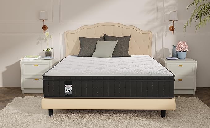 Full Size Mattress, 12 Inch Full Mattress in a Box with Gel Memory Foam and Pocket Spring, Medium Firm Feel, Cooler Sleep & Pressure Relief, 54 * 75 * 12, 120 Nights Risk-Free Trial