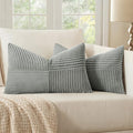 MIULEE Silver Grey Decorative Lumbar Throw Pillow Covers 12x20 Inch by MIULEE