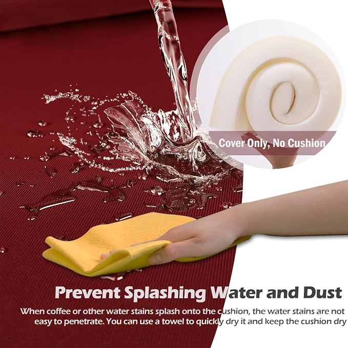 Sqodok Patio Cushion Cover 25x25 inch, Outdoor Seat Cushion Slip Cover - Image 5