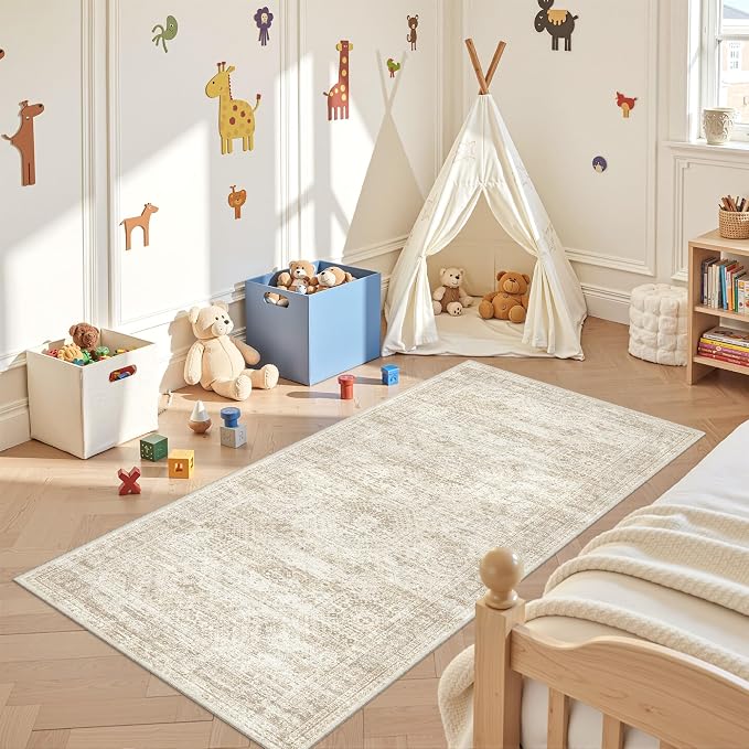 3x6 Runner Rug Non Slip, Washable Hallway Runner Rug, Nursery Room, Soft Runner - Image 4