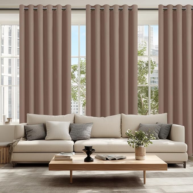 Blackout Curtains for Bedroom, Cappuccino, 70 x 84 Inches, 2 Panels | Thermal - Image 6