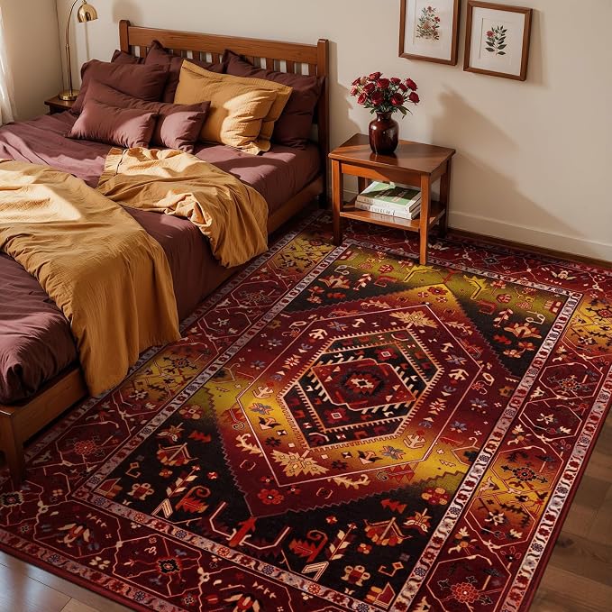 SERISSA 3x5 Washable Non Slip Boho Area Rug by SERISSAHomeDecorCollection