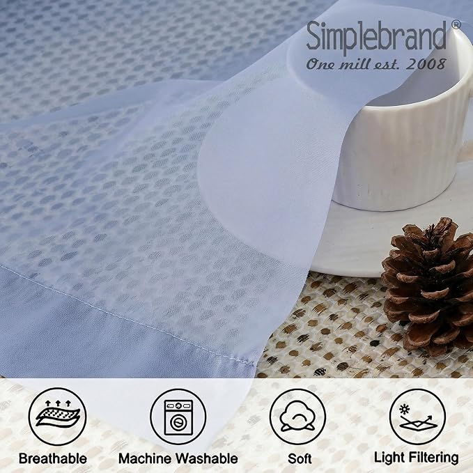 Simplebrand Denim Short Sheer Curtains 45 Inch Length - Image 5