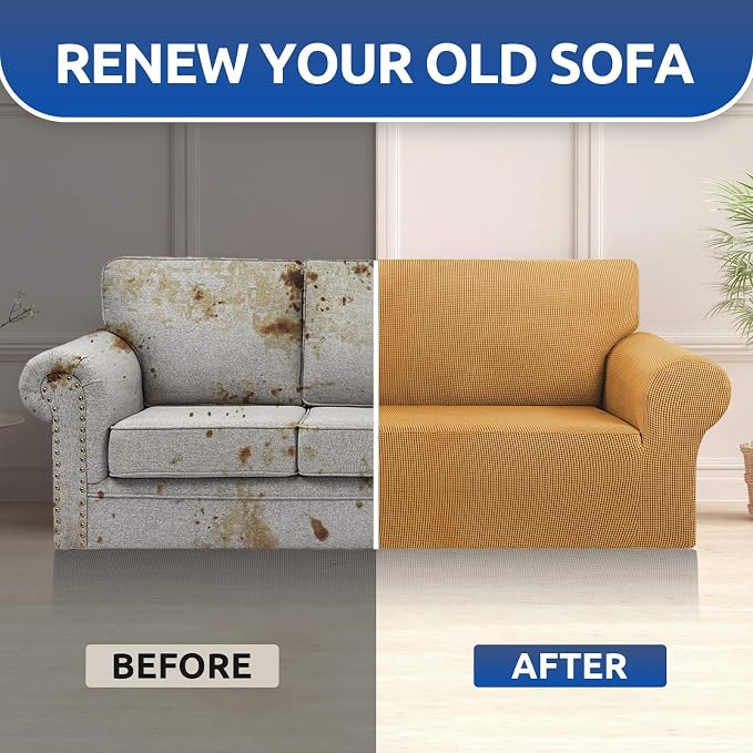 Stretch Couch Covers for Sofa, 3 Cushion Couch Slipcover, Elastic Bottom for - Image 8