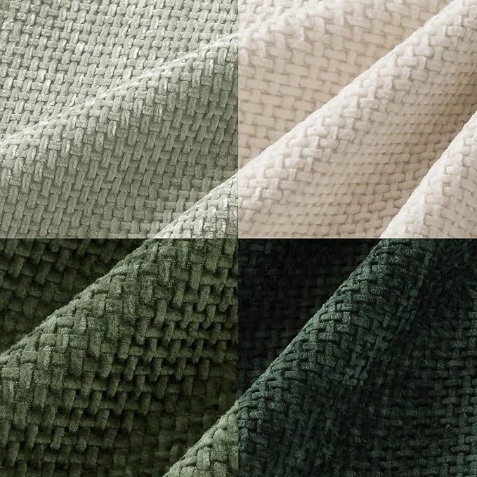 MIULEE Soft Decorative Chenille Pillow Covers Green 16x16 Pack of 4 | Nordic - Image 2