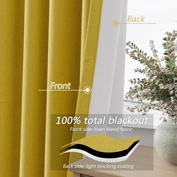 100% Blackout Curtains 84 Inch Length 2 Panels Set - Image 5