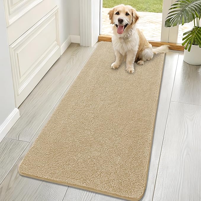 OLANLY Dog Door Mat for Muddy Paws 70x32, Super Absorbent Chenille Mud Mat | by OLANLY