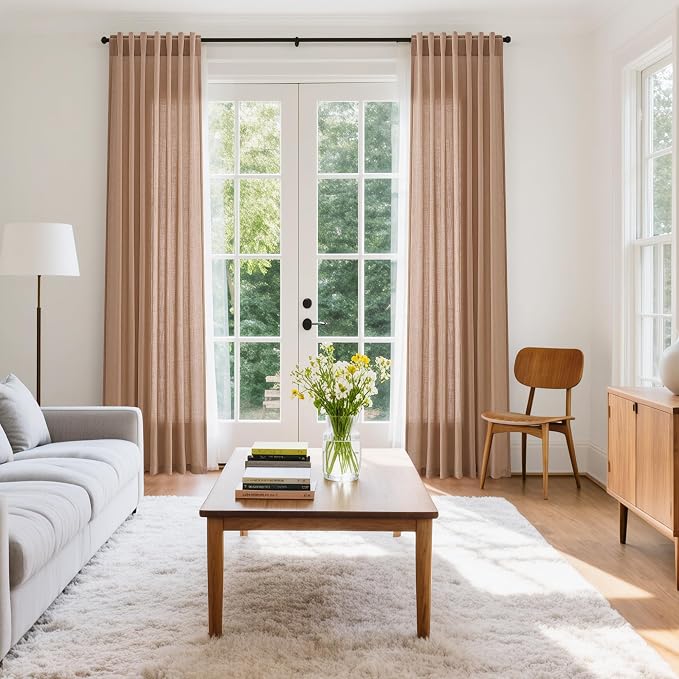 Peach Linen Curtains 84 inches Long - Image 7