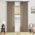 Latte Pinch Pleated Light Filtering Linen Curtains 84 Inch Length | Semi Sheer by Twodrapes