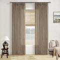 Tan Brown Light Filtering Linen Pleated Curtains by Twodrapes