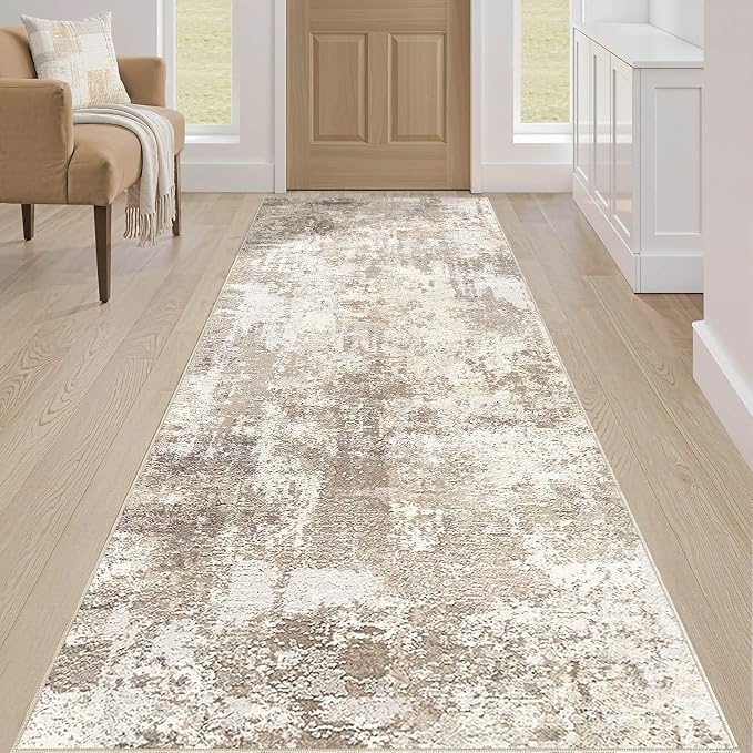 LOONGRUG Runner Rug 2x5 Washable Non-Slip Kitchen Neutral Modern Rug | Abstract - Image 4