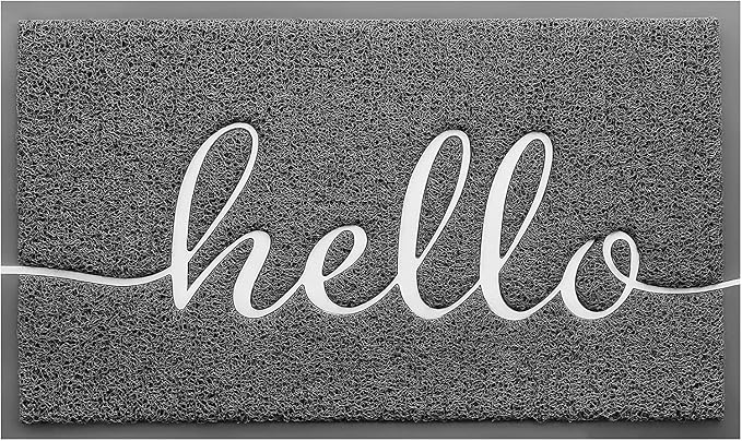 Grey Door Mat Welcome Mats Outdoor Indoor Doormat by CozyBounty