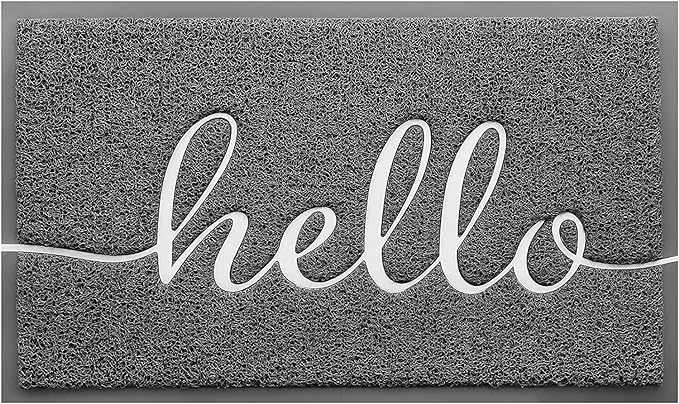 Grey Door Mat Welcome Mats Outdoor Indoor Doormat by CozyBounty