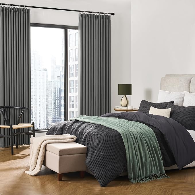 Custom Pleat Block Out Bedroom Curtains & Drapes 92 Inches Long, Thermal - Image 4