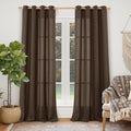 YoungsTex Brown Linen Curtains 108 Inches Long 2 Panels by YoungsTex