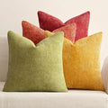 MIULEE Soft Decorative Chenille Fall Pillow Covers Rust Yellow Green 18x18 | by MIULEE