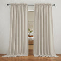 RYB HOME Extra Wide Semi Sheer Curtains, Breathable Room Divider Curtains for Office Bedroom Separation, Large Window Treatment for Sliding Glass Door, Angora, W 70 x L 95, 2 Pcs