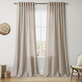 Extra Long 120 Inch Curtains for Living Room Cobblestone Linen Light Filtering by Nanspring
