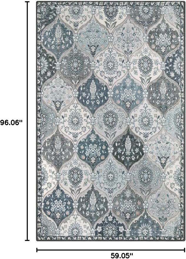 Lahome Moroccan Washable Living Room Rug, 5x8 Rugs - Image 2
