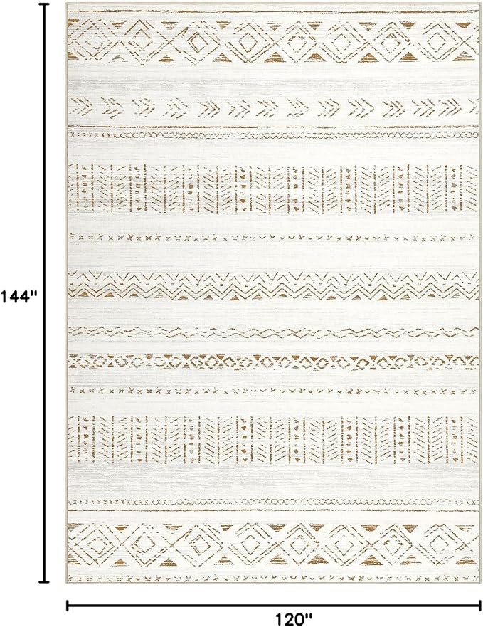 cotiled Boho 10x12 Area Rug for Living Room: Large Moroccan Washable Rug | - Image 2