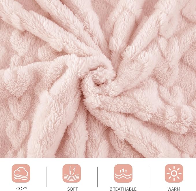 Aganear Fleece Throw Blanket for Couch Sofa 60"x80" Pink | Lightweight Fuzzy - Image 8