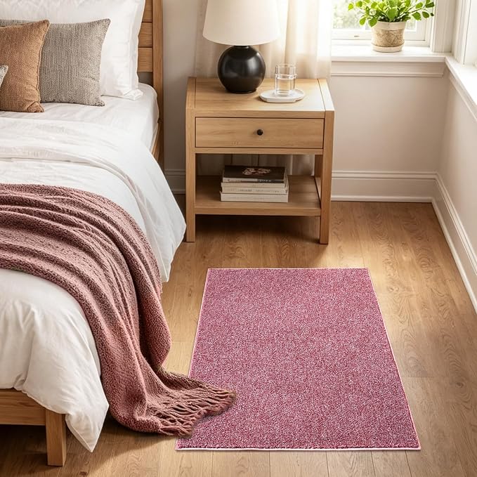 2x3 Red/White Area Rug Washable Non-Slip Soft Thin - Image 2