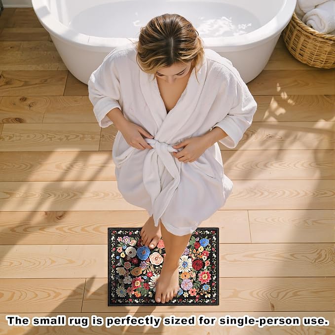 Black Brown Entry Rug Small Door Mat 24x17 Inch - Image 2