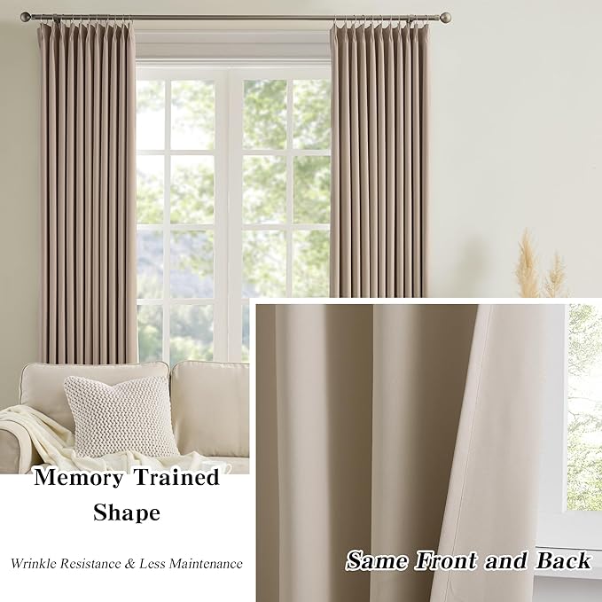 Pinch Pleated Patio Sliding Door Curtains 84 Inch Length - Image 6