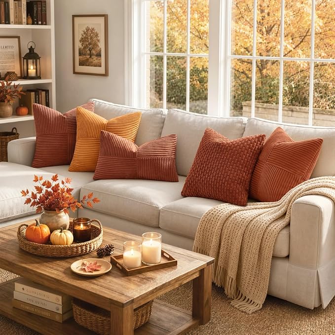MIULEE Fall Rust Decorative Lumbar Throw Pillow Covers 14x22 Inch 2 Pack | Boho - Image 5