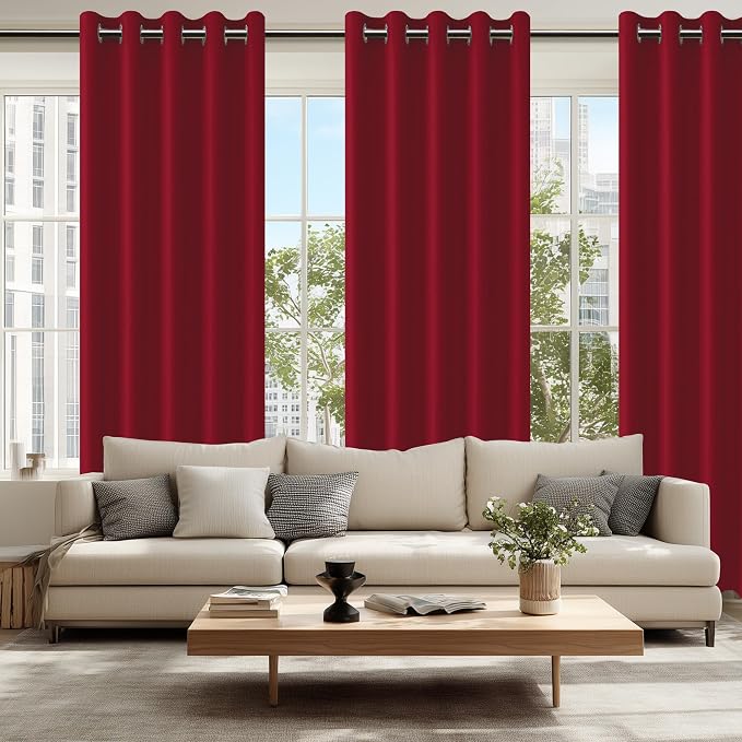 Blackout Curtains for Bedroom, 60 x 84 Inches Long, Christmas Red | Thermal - Image 6