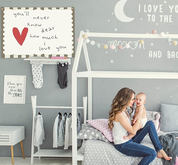 Positive Baby Kids Growth Stuff Boho Hanging Rectangular Banner Flag Sign Art Nursery Above Crib Bedroom Playroom Reading Room Wall Decor Baby Shower Birthday Baptism Christmas Gift You'll Never Know