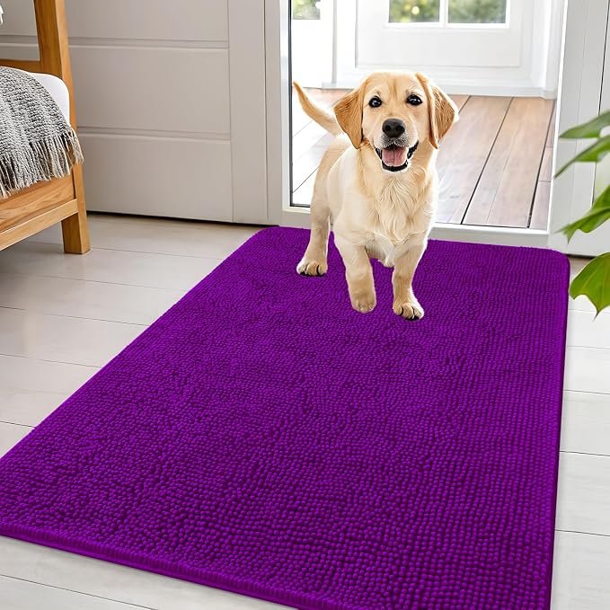 OLANLY Dog Door Mat for Muddy Paws 44x32, Super Absorbent Chenille Mud Mat | by OLANLY