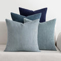 MIULEE Soft Corduroy Decorative Throw Pillow Covers Blue Navy Series 18x18 | by MIULEE