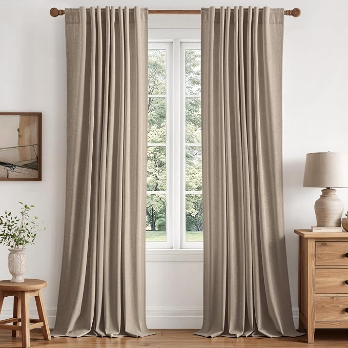 MIULEE 100% Blackout Linen Curtains by MIULEE