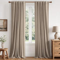 MIULEE 100% Blackout Linen Curtains by MIULEE