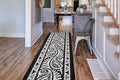 Custom Length Cut to Size Tribal Ethnic Southwestern Inspired Hallway Runner Rug, Non Slip Rubber Backed, 31 inch Wide X Customized Length, Mayan Black, 31 inch X 7 feet