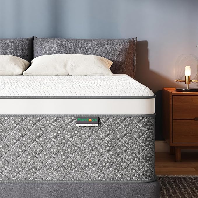 PurrJoys 14 Inch Full Mattress, Cooling-Gel Memory Foam and Pocket Spring Hybrid Mattress, Full Bed Mattress in a Box, CertiPUR-US Certified, Medium Firm