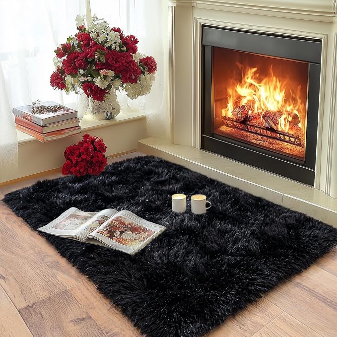 Pionblank Fluffy Small Rug for Bedroom 2x3 Feet, Shag Soft Area Rug, Furry Cute - Image 2