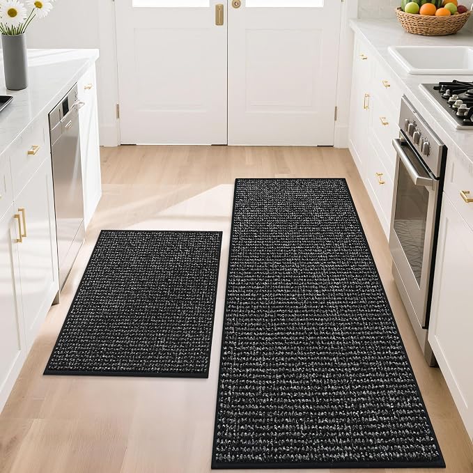 BEQHAUSE Kitchen Rugs and Mats 2PCS Non-Slip, Machine Washable Rugs by BEQHAUSE