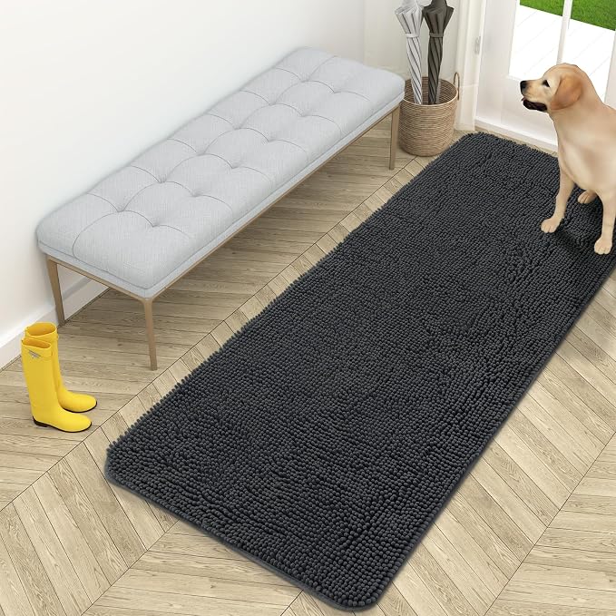 OLANLY Dog Door Mat for Muddy Paws 59x24, Super Absorbent Chenille Mud Mat | by OLANLY