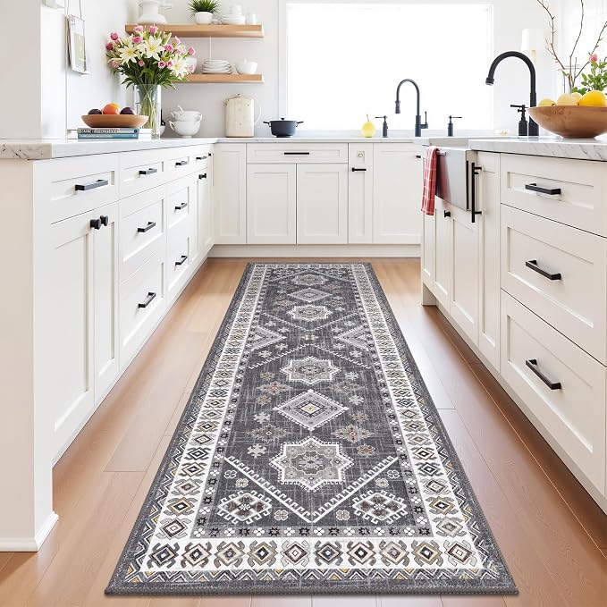 HEBE Boho Kitchen Mats for Floor 24''x72'', Non Slip Washable Runner Rug | - Image 9