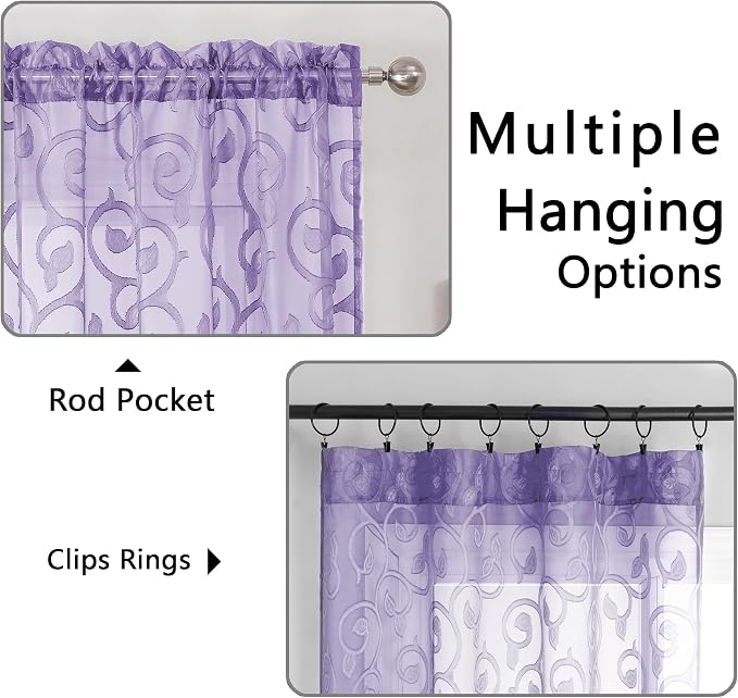 Furman Extra Long Sheer Curtains 96 inches Long - Image 4