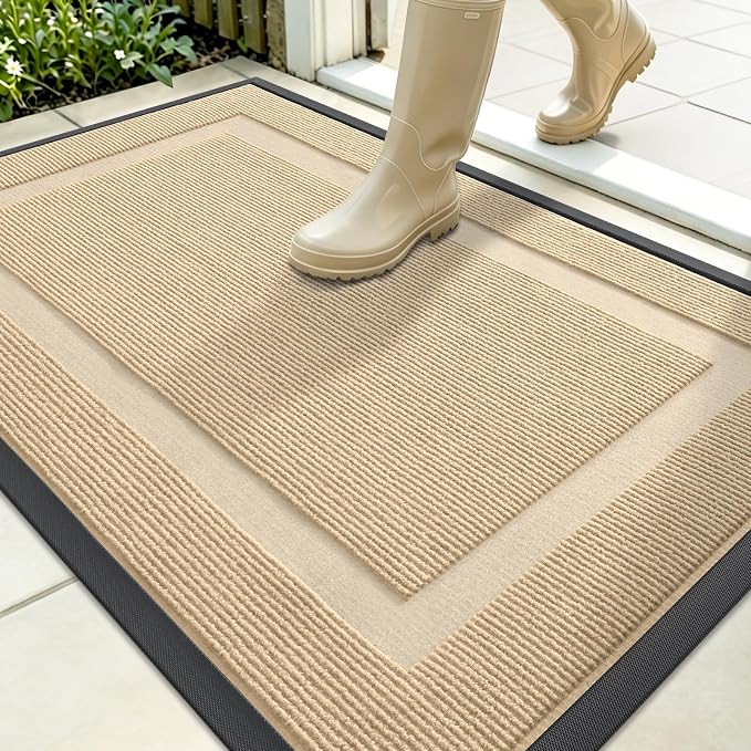 OLANLY Front Door Mat Outside 35x23, All-Season Heavy-Duty Rubber Doormat | by OLANLY