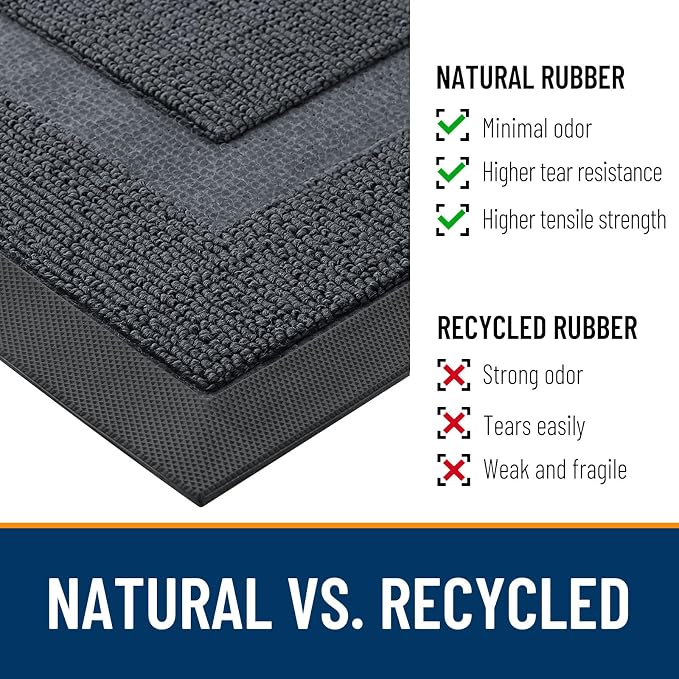 OLANLY Half Circle Front Door Mat Outside 33x21 All-Season Rubber Doormat | - Image 3