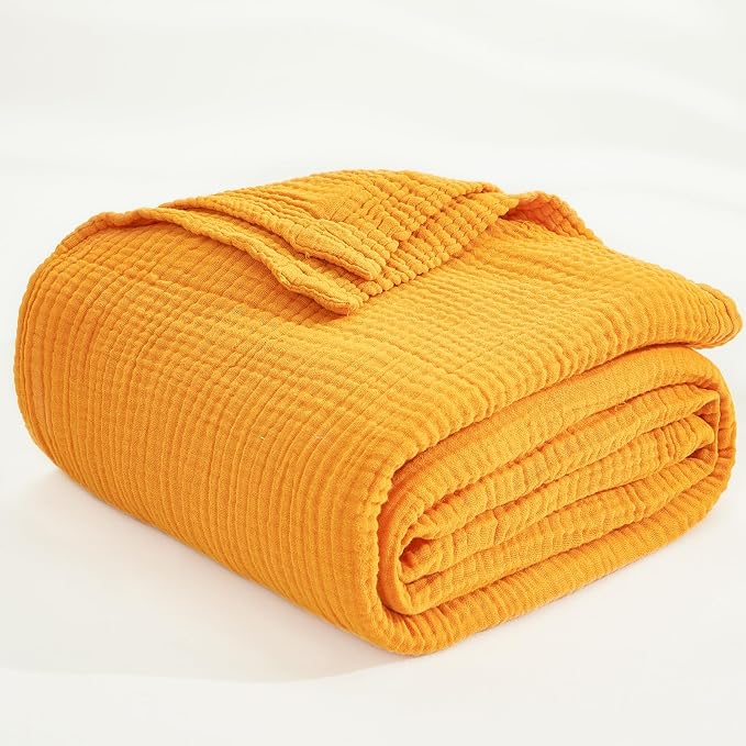 EMME Muslin Blankets for Adults Throw Blanket for Couch Breathable Gauze Soft - Image 7