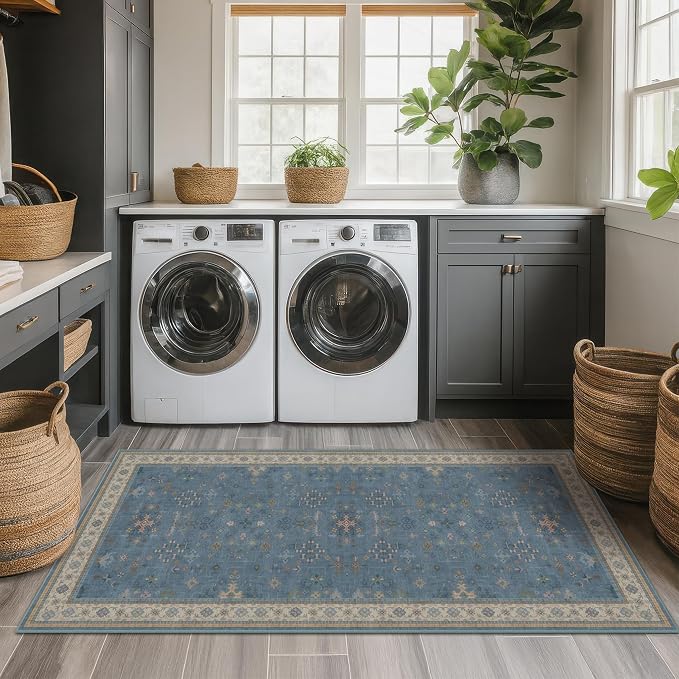Boho 2x5 Kitchen Rugs Non Slip by HazoHaus