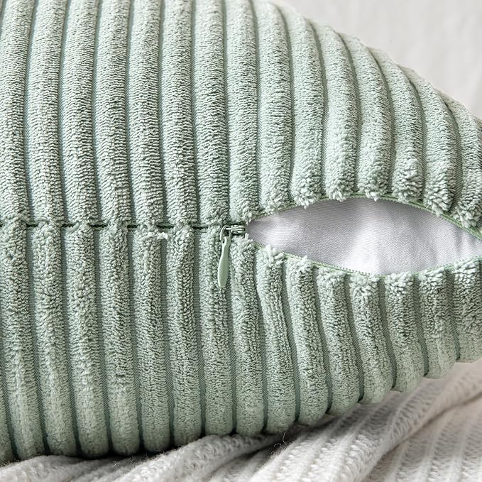 MIULEE Greyish Green Decorative Throw Pillow Covers - Image 3