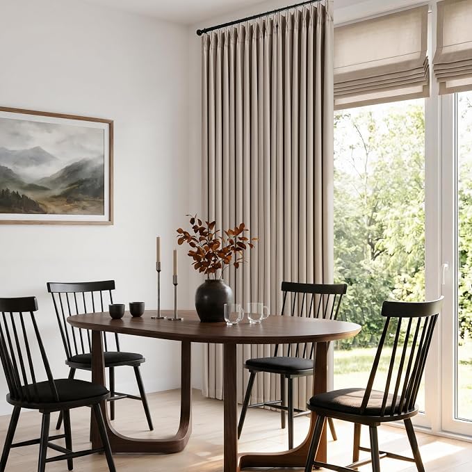 60 Inch Extra Wide 100% Blackout 108 Inch Curtains 1 Panel, Burlywood Birch | by Twodrapes